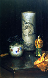 Violets and Still Life By William Merritt Chase