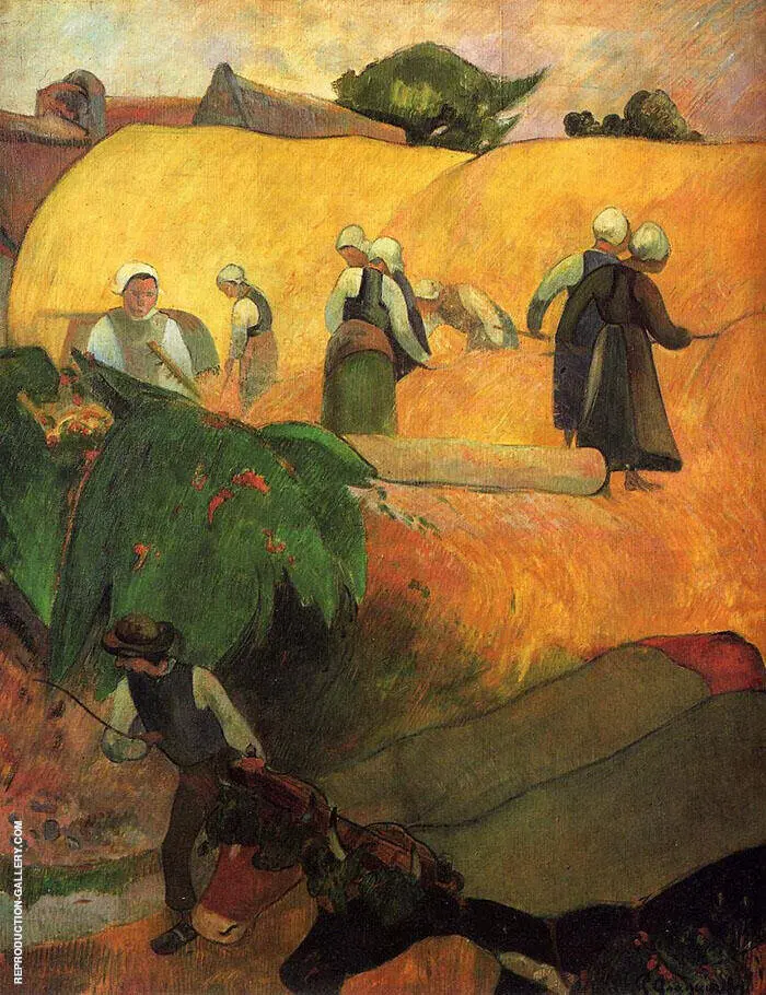 Haymaking in Brittany 1880 By Paul Gauguin