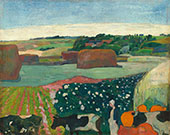 Haystacks in Britanny The Potato Field 1890 By Paul Gauguin