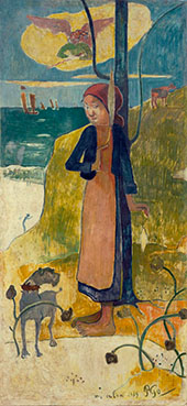 Joan of Art Breton Girl Spinning 1889 By Paul Gauguin