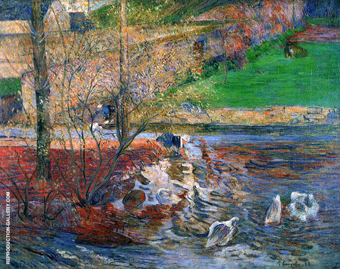 Landscape with Geese 188 by Paul Gauguin | Oil Painting Reproduction