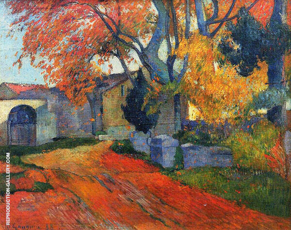 Lane at Alchamps Arles 1888 by Paul Gauguin | Oil Painting Reproduction