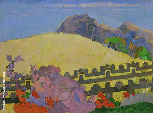 There Lies the Temple 1892, Parahi te Mare 1892 By Paul Gauguin