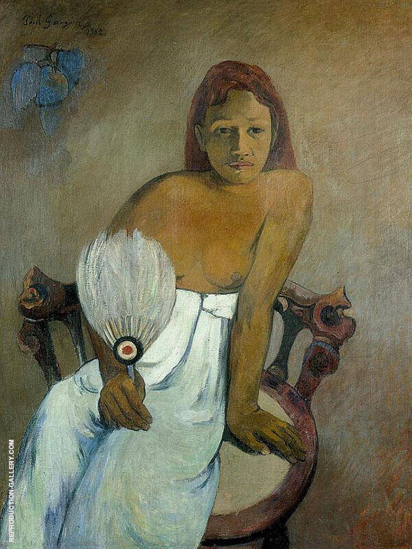 Girl with Fan 1902 by Paul Gauguin | Oil Painting Reproduction
