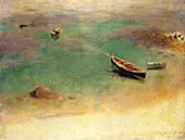 A Boat in The Waters off Capri By John Singer Sargent