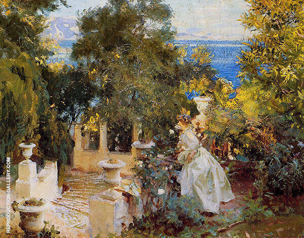 A Garden in Corfu 1909 by John Singer Sargent | Oil Painting Reproduction