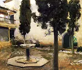 Alhambra Patio de la Reja 1879 By John Singer Sargent