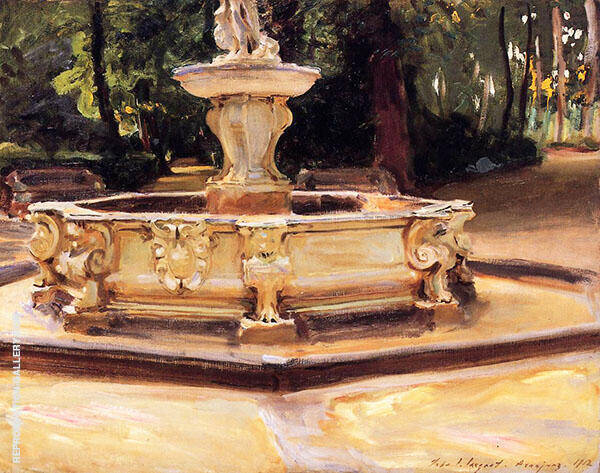 A Marble Fountain at Aranjuez Spain 1912 | Oil Painting Reproduction