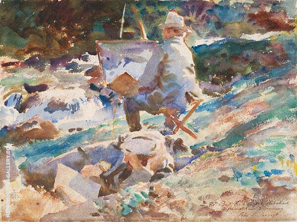 An Artist at His Easel by John Singer Sargent | Oil Painting Reproduction