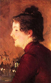 A Portrait of Violet in Red Dress 1889 By John Singer Sargent