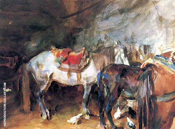 Arab Stable by John Singer Sargent | Oil Painting Reproduction