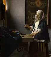 A Woman Holding a Balance c1662 By Johannes Vermeer