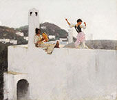 Capri Girl on a Rooftop 1878 By John Singer Sargent