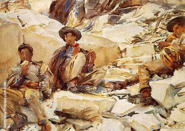 Carrara Workmen 1911 by John Singer Sargent | Oil Painting Reproduction