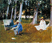 Claude Monet Painting by The Edge of The Woods 1885 By John Singer Sargent