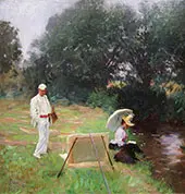 Dennis Miller Bunker Painting at Calcot 1888 By John Singer Sargent