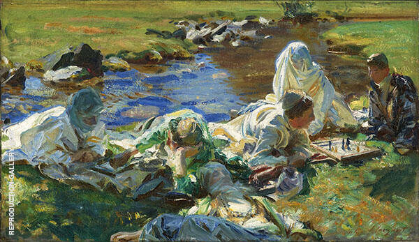 Dolce Far Niente by John Singer Sargent | Oil Painting Reproduction