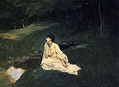 Judith Gautier By The River or Resting by a Spring 1885 By John Singer Sargent