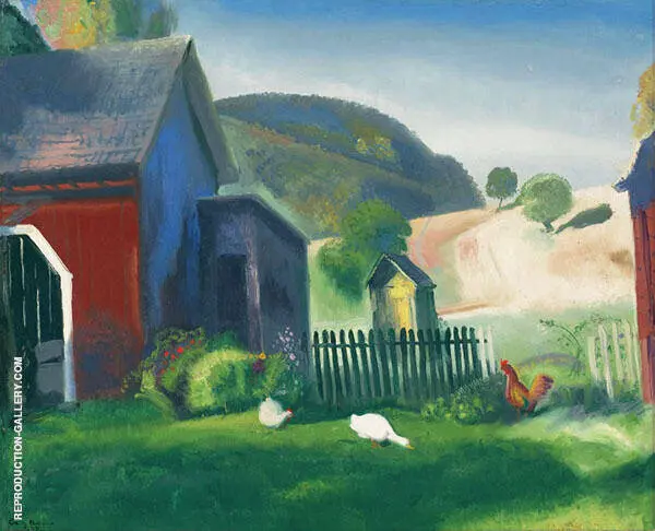 Barnyard and Chickens 1924 By George Bellows
