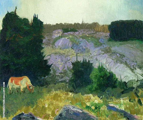 Edge of The Pasture Glow of The Sun George Wesley By George Bellows