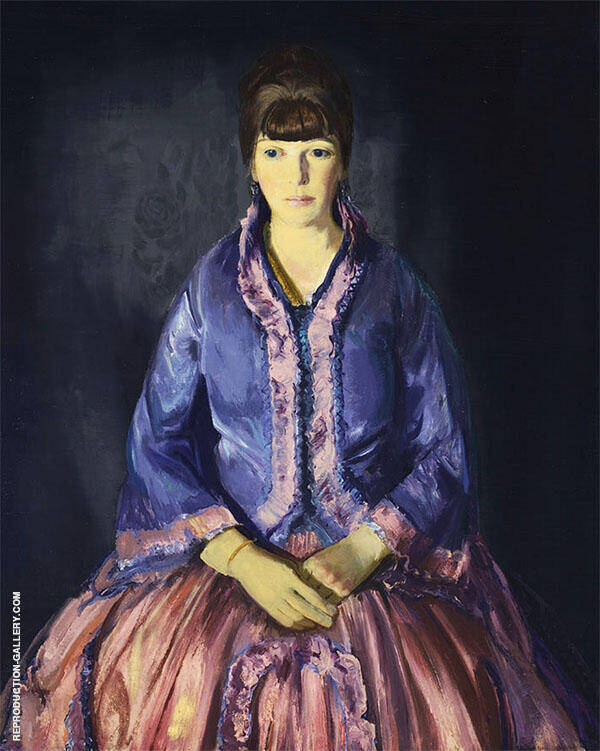 Emma in a Purple Dress by George Bellows | Oil Painting Reproduction