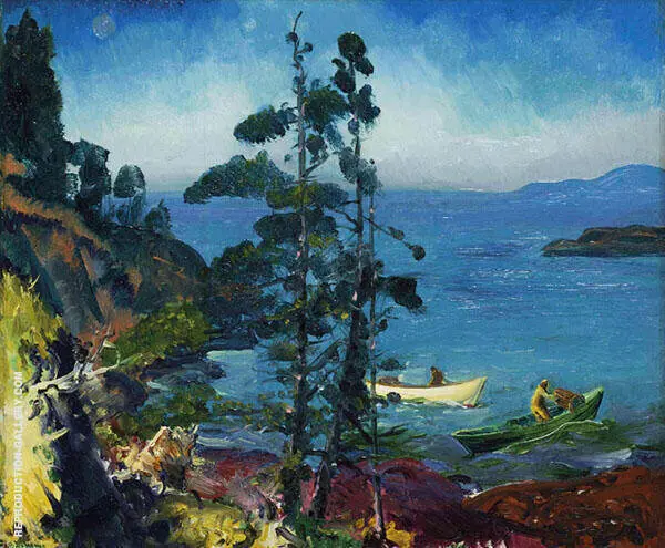 Evening Blue Tending The Lobster Traps 1916 By George Bellows