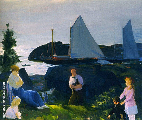 Evening Group by George Bellows | Oil Painting Reproduction