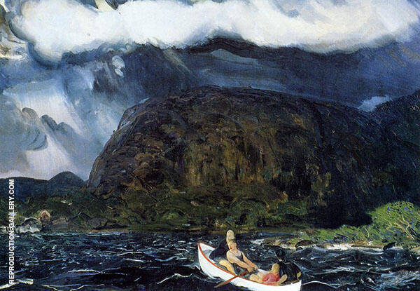 In a Rowboat 1916 by George Bellows | Oil Painting Reproduction