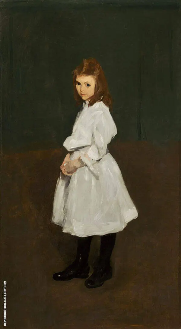 Little Girl in White Queenie Burnett 1907 By George Bellows