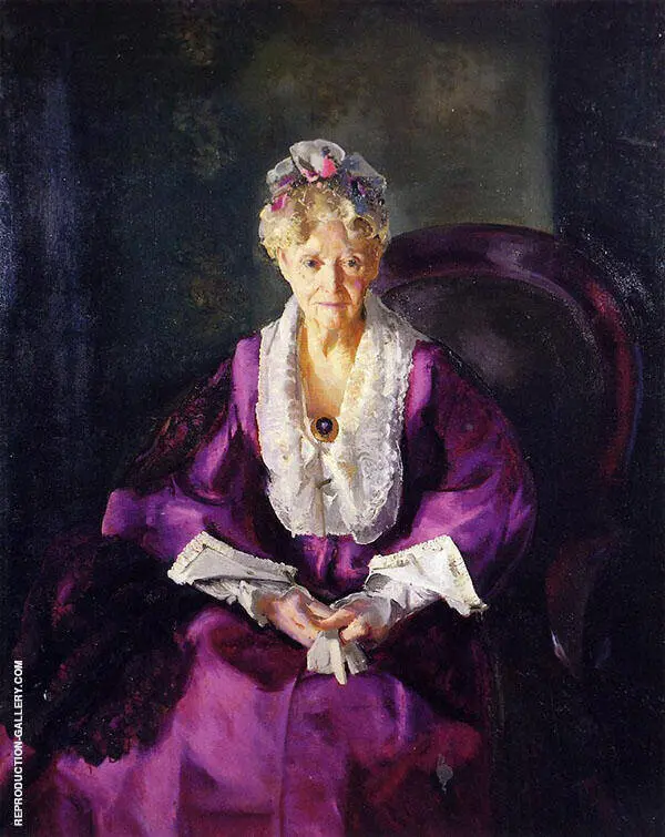 Mrs T in Wine Silk 1919 By George Bellows