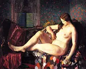 Nude with Hexagonal Quilt 1924 By George Bellows