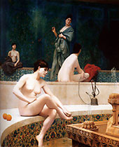 A Bath Woman Bathing Her Feet aka Harem Pool 1889 By Jean Leon Gerome