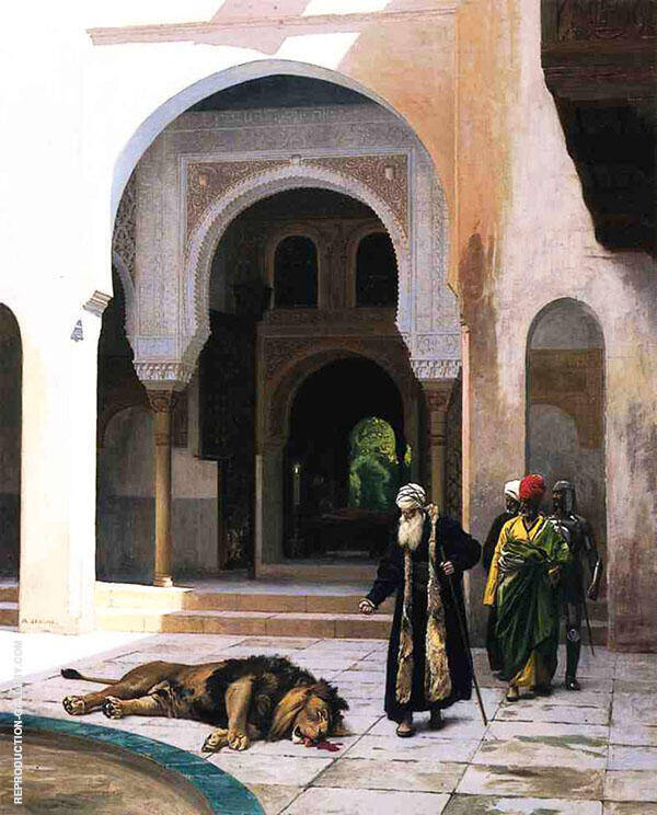 The Accursed Lion 1895 by Jean Leon Gerome | Oil Painting Reproduction