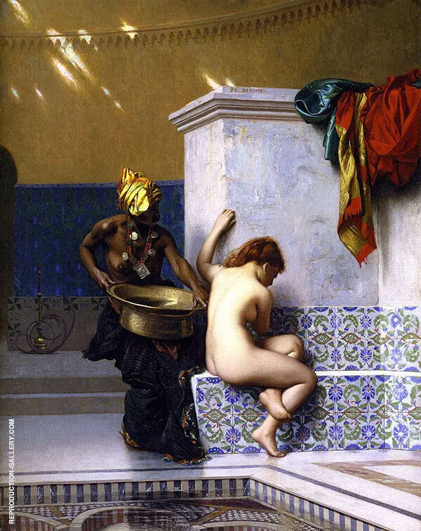 Lady of Cairo Bathing By Jean Leon Gerome
