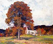 Autumn Hillside and My Studio By Robert William Vonnoh