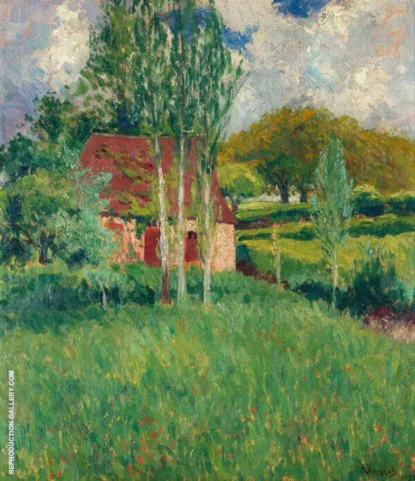 Barn in Summer Landscape By Robert William Vonnoh