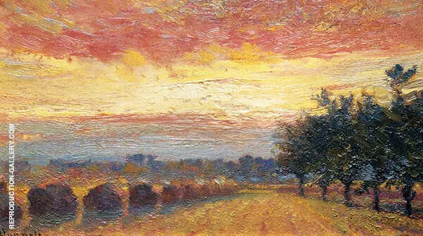 Haystacks Under a Rainy Sky By Robert William Vonnoh