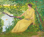 Lady on The Banks of The Loing By Robert William Vonnoh