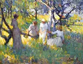 Study for Under The Trees The Ring c1891 By Robert William Vonnoh