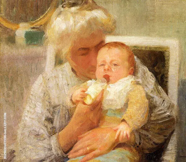 The Baby's Bottle By Robert William Vonnoh