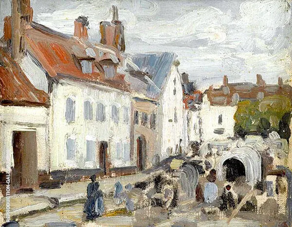 Montreuil sur mer The Market By Walter Elmer Schofield