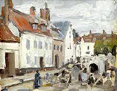 Montreuil sur mer The Market By Walter Elmer Schofield