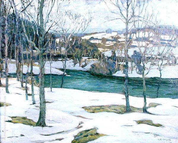 River in Snow 1906 by Walter Elmer Schofield | Oil Painting Reproduction