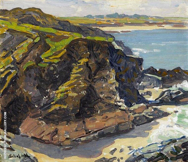 Rocky Coast by Walter Elmer Schofield | Oil Painting Reproduction