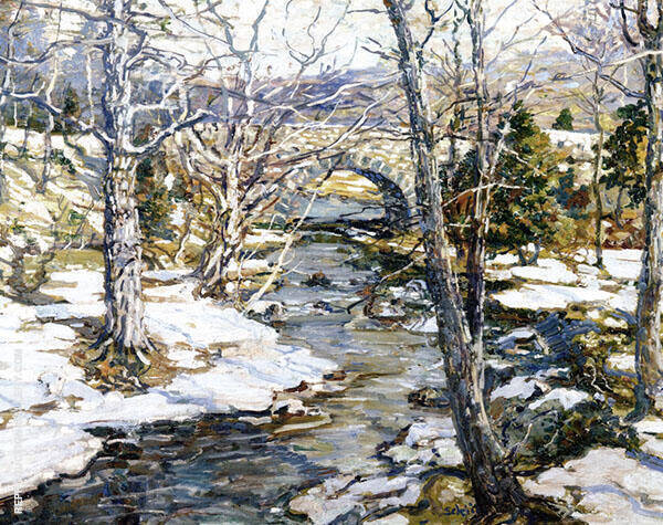 Snow Stream 1930 by Walter Elmer Schofield | Oil Painting Reproduction