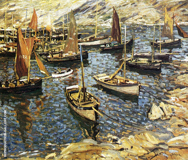 The Outer Harbor Polperro 1913 | Oil Painting Reproduction