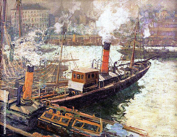 The Steam Trawlers Boulogne 1909 | Oil Painting Reproduction