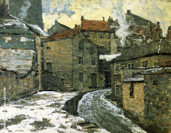 Village in Winter c1910 | Oil Painting Reproduction