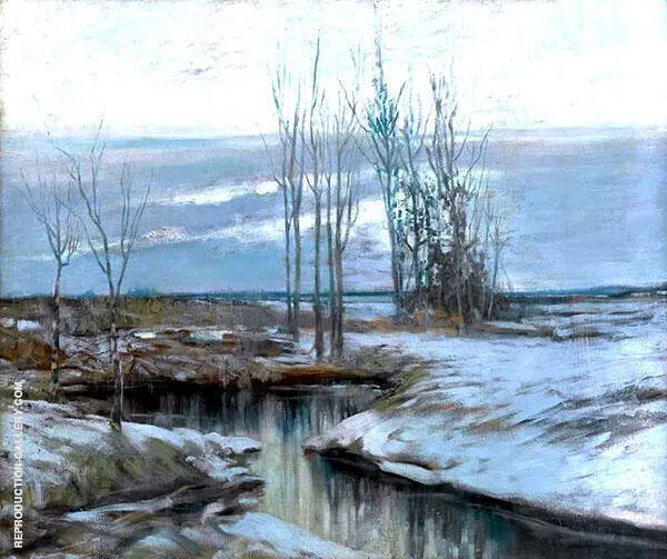 Winter Landscape at Twilight By Walter Elmer Schofield