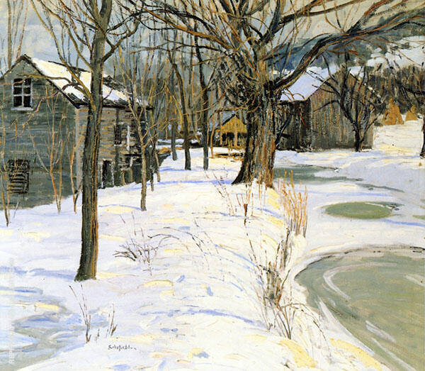 Winter Landscape c1910 | Oil Painting Reproduction